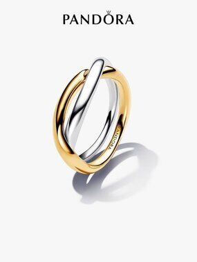 Pandora Two-tone Entwined Bands Ring